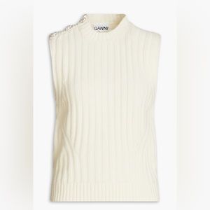 Ganni Cream Wool Vest New With Tags